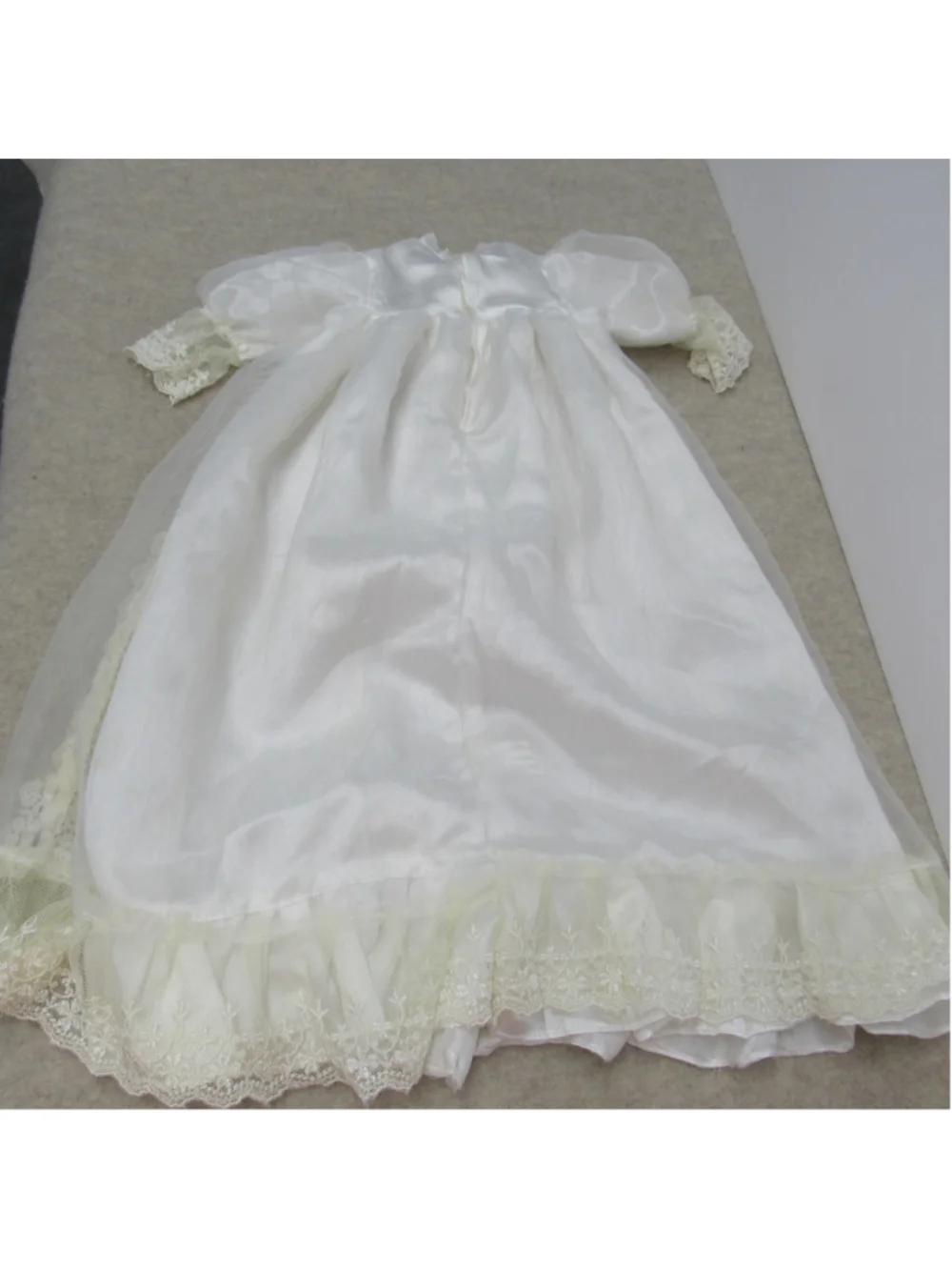 Vtg Lace Christening Gown Dress 23